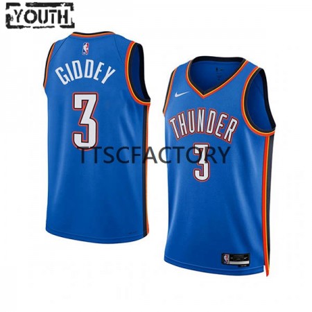 Kinder NBA Oklahoma City Thunder Trikot Josh Giddey 3 Nike 2022-23 Icon Edition Blau Swingman